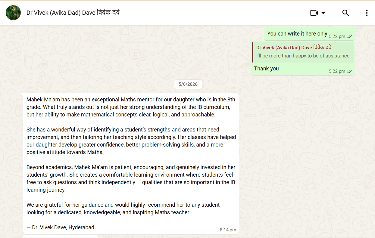 Feedback message