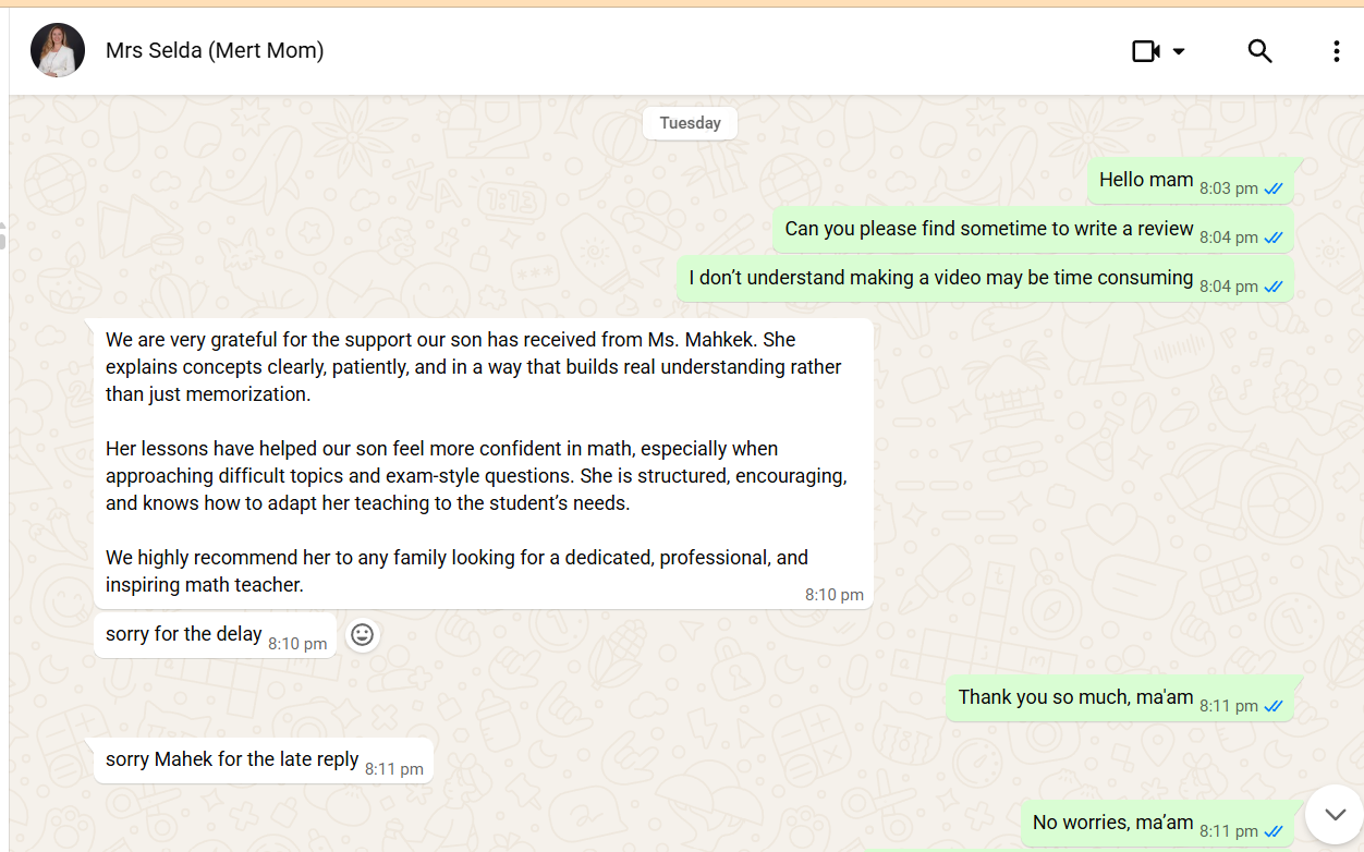Feedback message