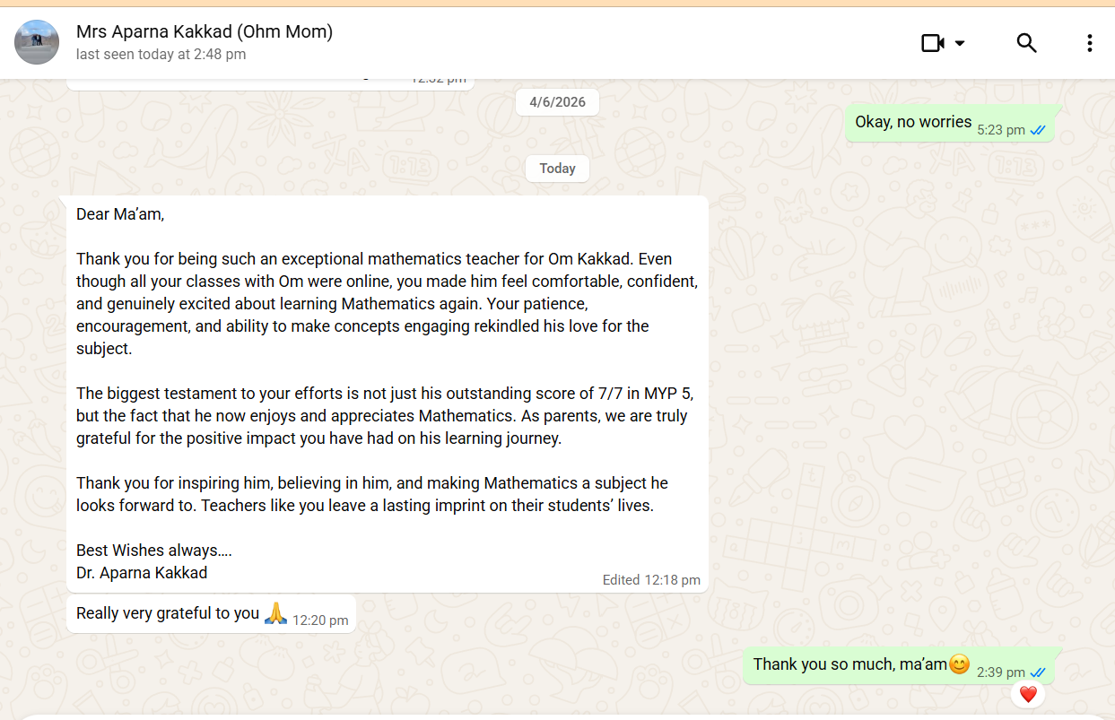 Feedback message