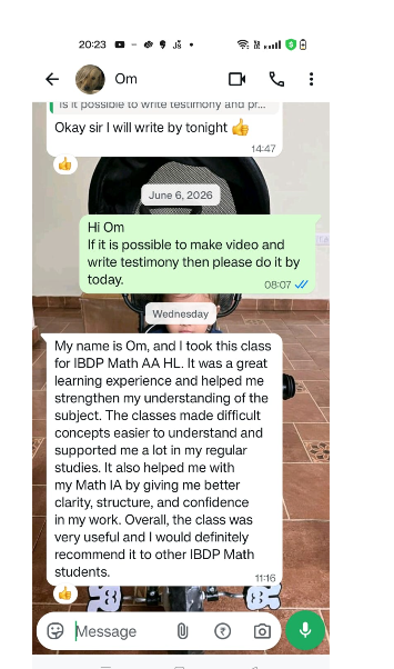 Feedback message