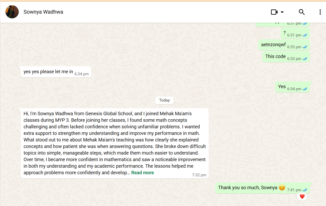 Feedback message